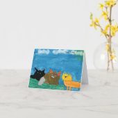 Het Wenskaart van katten Kaart (Gele Bloem)