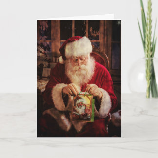 Het Wenskaart van Kerstmis met Kerstman Feestdagen Kaart