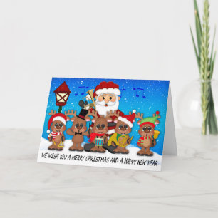 Het Wenskaart van Kerstmis van de Kerstman van het Feestdagen Kaart