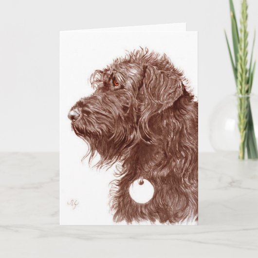 Het Wenskaart van Labradoodle van de chocolade Kaart (Voorkant)