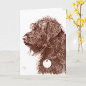 Het Wenskaart van Labradoodle van de chocolade Kaart (Gele Bloem)