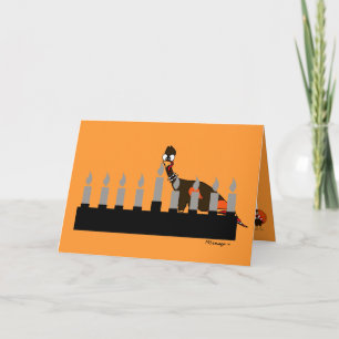 Het Wenskaart van Menorah van Thanksgivukkah Feestdagen Kaart