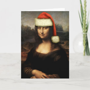 Het Wenskaart van Mona Lisa Santa Feestdagen Kaart
