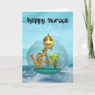 Het Wenskaart van Norooz met Goudvis Feestdagen Kaart