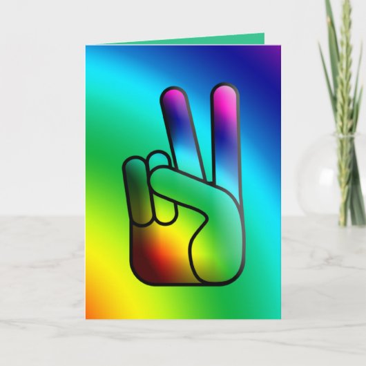 Het Wenskaart van Peace Out Rainbow Kaart (Voorkant)