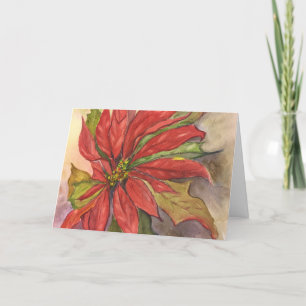 Het Wenskaart van poinsettia Feestdagen Kaart
