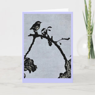 Het Wenskaart van Robin Woodcut Style Kaart