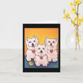 Het Wenskaart van Westie Kaart (Gele Bloem)