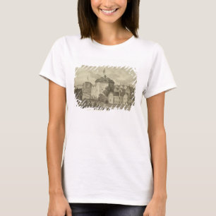 Het Wereldbol Theater op de Bankside zoals het in T-shirt