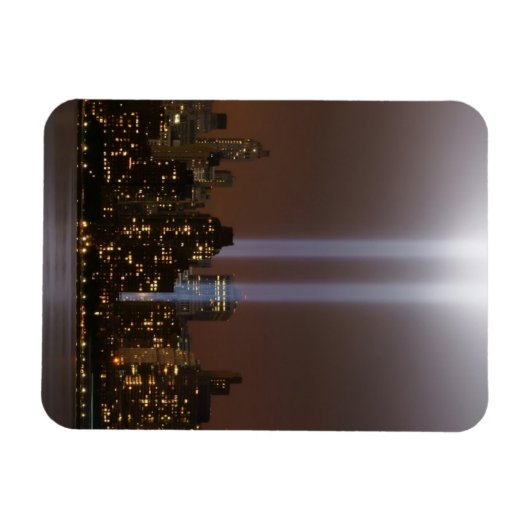 Het wereldhandelscentrum in New York in het licht. Magneet (Horizontaal)