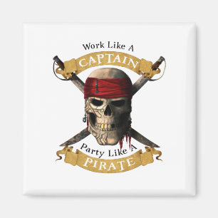 Het werk als een hoofdpartij als een piraatschedel magneet