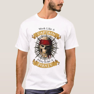 Het werk als een hoofdpartij als een piraatschedel t-shirt