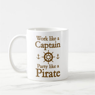 Het werk als een Kapitein Partij als een Pirate Co Koffiemok