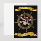 Het werk als een Kapitein Partij als een Pirate Kaart (Voorkant / Achterkant)