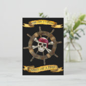 Het werk als een Kapitein Partij als een Pirate Kaart (Staand voorkant)