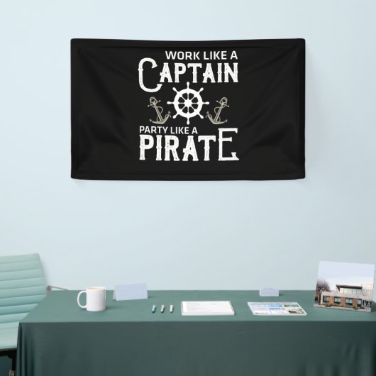 Het werk als een Kapitein Partij als een Pirate Spandoek (Beurs)
