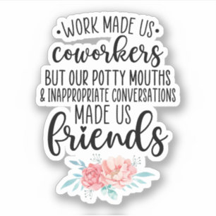 Het werk Bestie Gift, Medewerker Gift voor het Wer Sticker