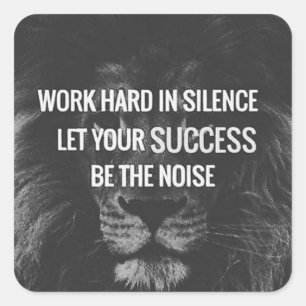 Het werk Hard in Motivatie Stilte - Vierkante Sticker