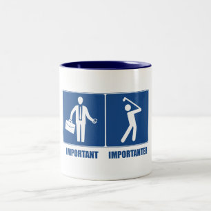 Het werk is belangrijk, Golf is belangrijk Tweekleurige Koffiemok
