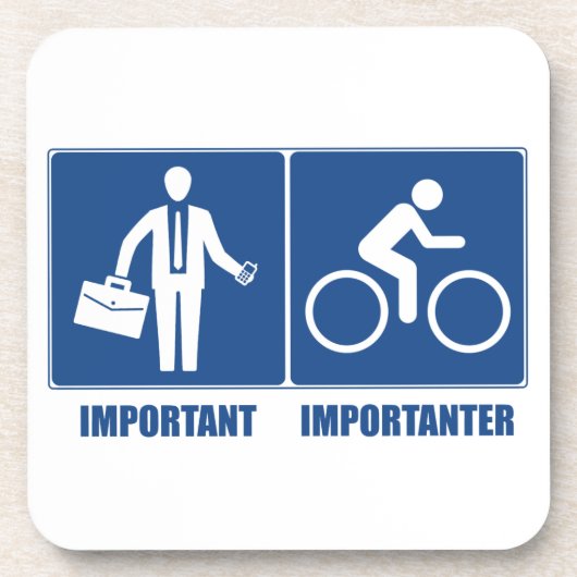 Het werk is belangrijk, het cycli is belangrijk bier onderzetter (Voorkant)