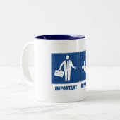 Het werk is belangrijk, het Duiken van het hemel i Tweekleurige Koffiemok (Voorkant links)