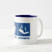 Het werk is belangrijk, het Duiken van het hemel i Tweekleurige Koffiemok (Voorkant rechts)