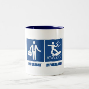 Het werk is belangrijk, het keuken is belangrijk tweekleurige koffiemok