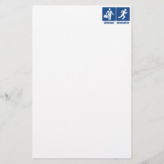 Het werk is belangrijk, het lopen is belangrijk briefpapier (Voorkant)