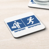 Het werk is belangrijk, het lopen is belangrijk drankjes onderzetter (Linkerzijde)