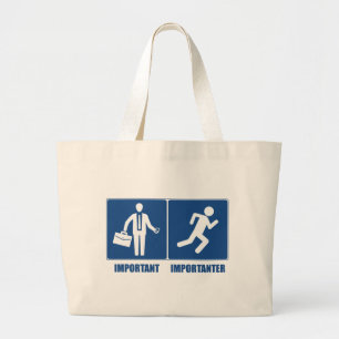 Het werk is belangrijk, het lopen is belangrijk grote tote bag