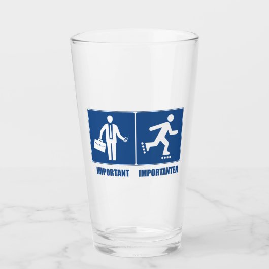 Het werk is belangrijk, het Rollerblading is belan Glas (Voorkant)