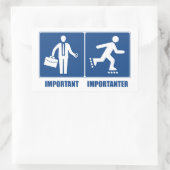 Het werk is belangrijk, het Rollerblading is belan Rechthoekige Sticker (Tas)