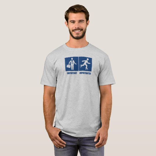 Het werk is belangrijk, het Rollerblading is belan T-shirt (Voorkant volledig)