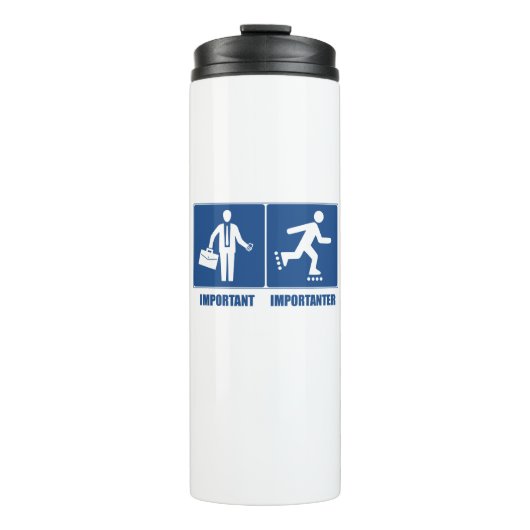 Het werk is belangrijk, het Rollerblading is belan Thermosbeker (Voorkant)