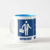 Het werk is belangrijk, het Skien is belangrijk Tweekleurige Koffiemok (Voorkant links)