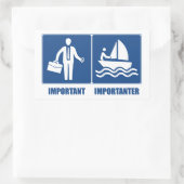 Het werk is belangrijk, het verkopen is belangrijk rechthoekige sticker (Tas)