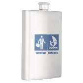 Het werk is belangrijk, het windsurfen is belangri flacon (Rechts)