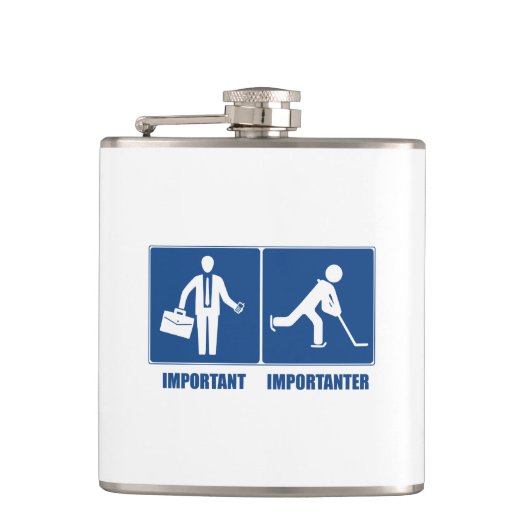 Het werk is belangrijk, Hockey is belangrijk Heupfles (Voorkant)