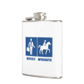 Het werk is belangrijk, Horseback Riding is belang Heupfles (Links)