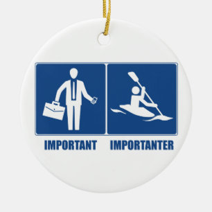 Het werk is belangrijk, Kayaking is belangrijk Keramisch Ornament