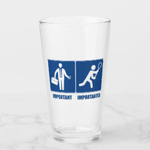 Het werk is belangrijk, lacrosse is belangrijk glas