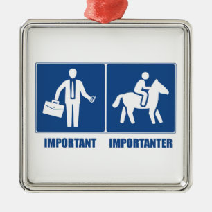 Het werk is belangrijk, paarden zijn belangrijk metalen ornament