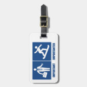 Het werk is belangrijk, Snowboarding is belangrijk Bagagelabel (Voorkant verticaal)