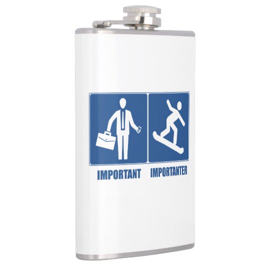 Het werk is belangrijk, Snowboarding is belangrijk Heupfles (Rechts)