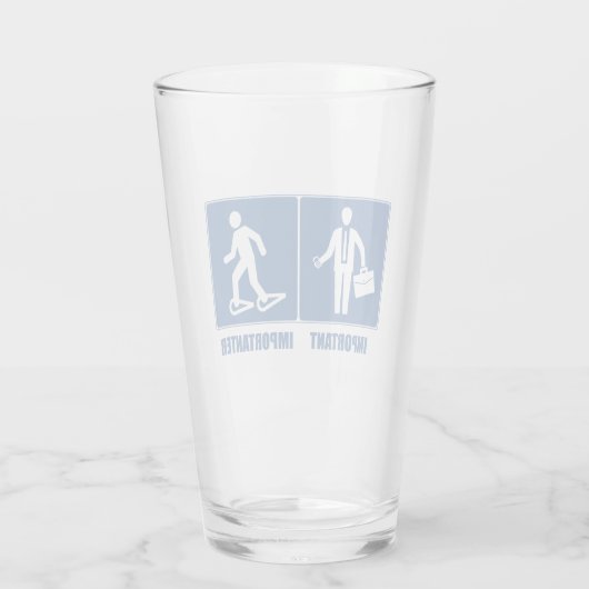 Het werk is belangrijk Snowshoeing is belangrijk Glas (Achterkant)