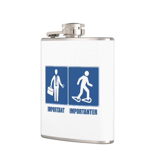 Het werk is belangrijk Snowshoeing is belangrijk Heupfles (Links)