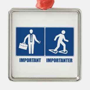 Het werk is belangrijk Snowshoeing is belangrijk Metalen Ornament