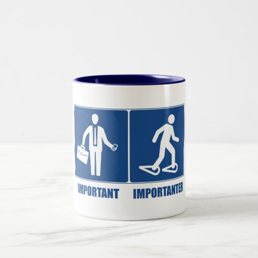 Het werk is belangrijk Snowshoeing is belangrijk Tweekleurige Koffiemok (Center)