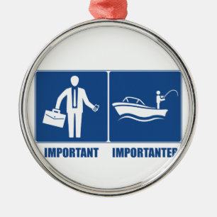 Het werk is belangrijk, Vist belangrijk Metalen Ornament