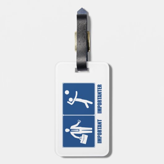 Het werk is belangrijk volleybal is belangrijk bagagelabel (Achterkant verticaal)